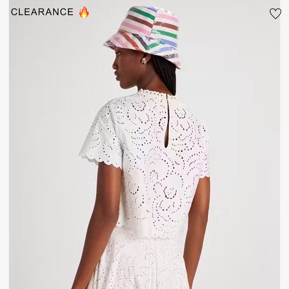 Kate Spade Floral Embroidered Cutwork Top, 8 - Picture 10 of 14